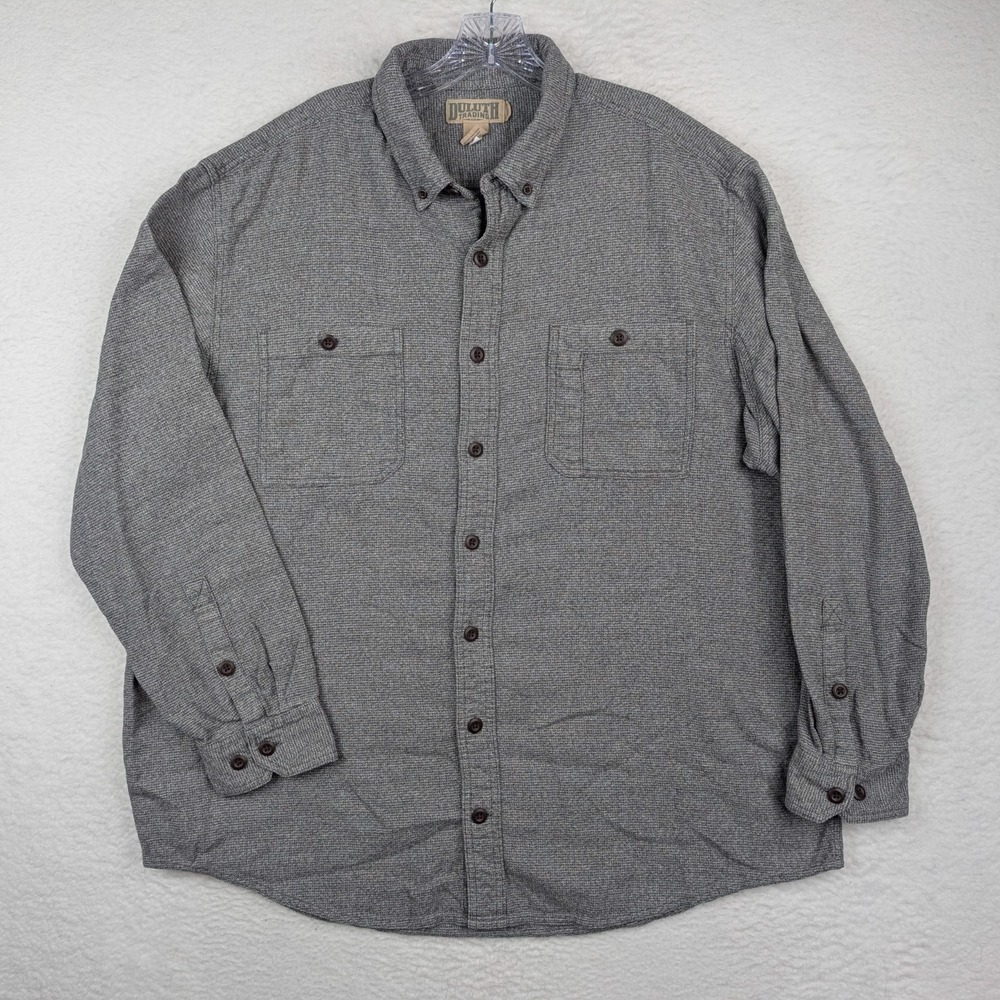 Duluth Trading Co Shirt Men's 2XL TALL Kennesaw Long Sleeve Shirt Relaxed Gray